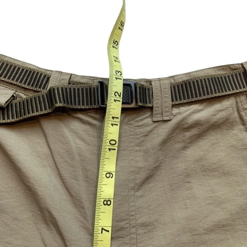 K-Way Technical Design Tactical Pants Mens 31 Convertible Belted Nylon Khaki NEW